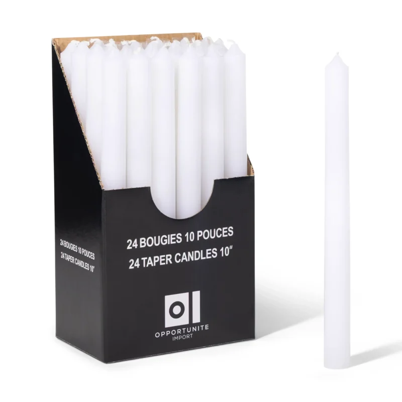 TAPER 10″ – Blanc/White 2,15cm H 25cm Min :24
