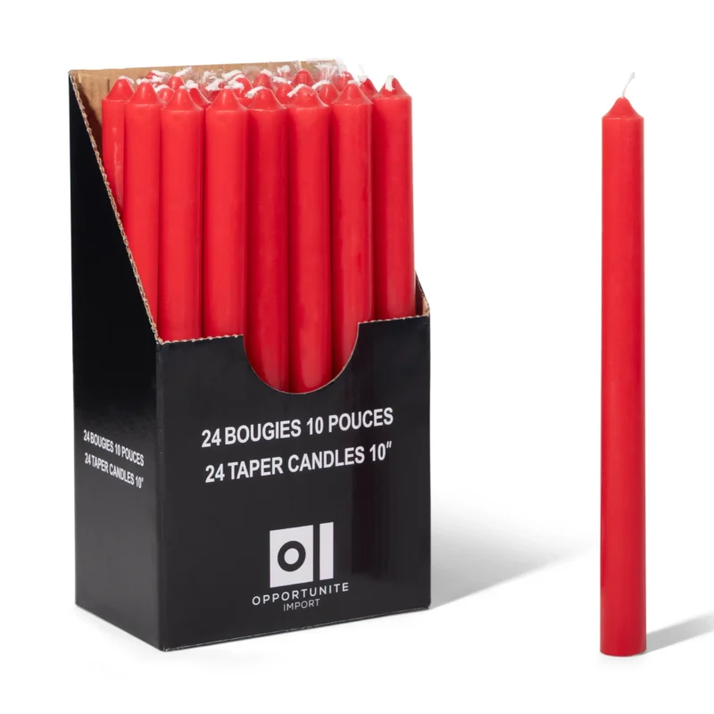 TAPER 10″ – Rouge/Rouge de diamètre : 2,15 cm H 25 cm min : 24