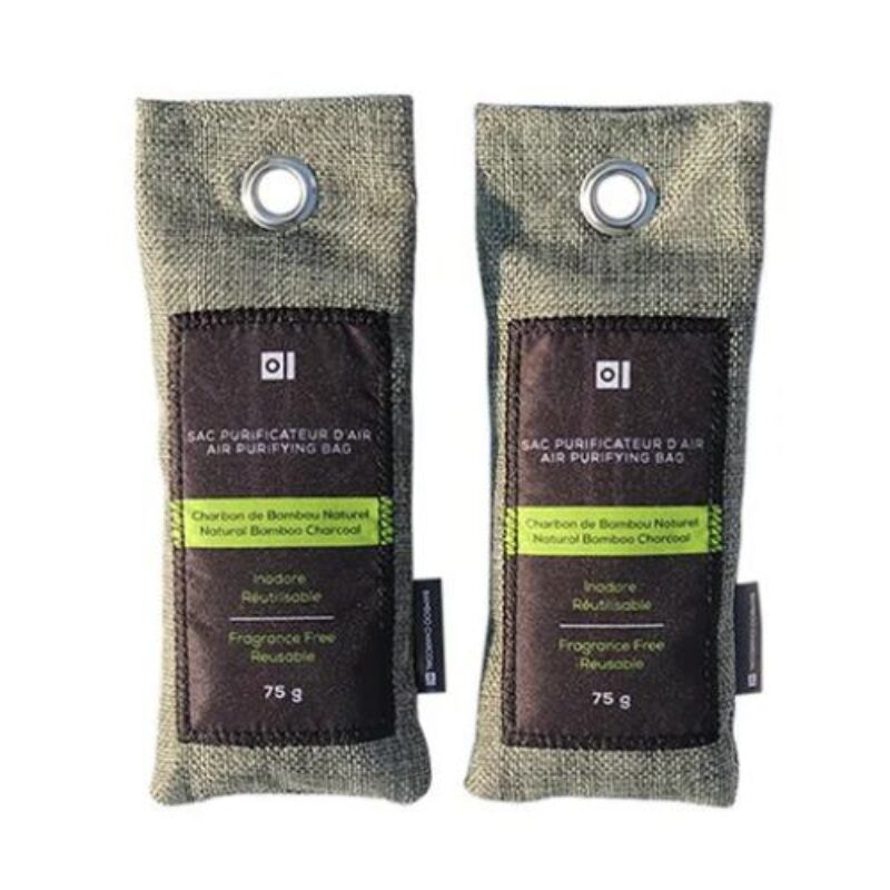 Sac purificateur d’air en Bambou 2x 75g Gris