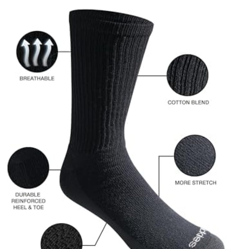 BAS DE TRAVAIL POUR HOMMES DICKIES 6 PK NOIR 10-13
