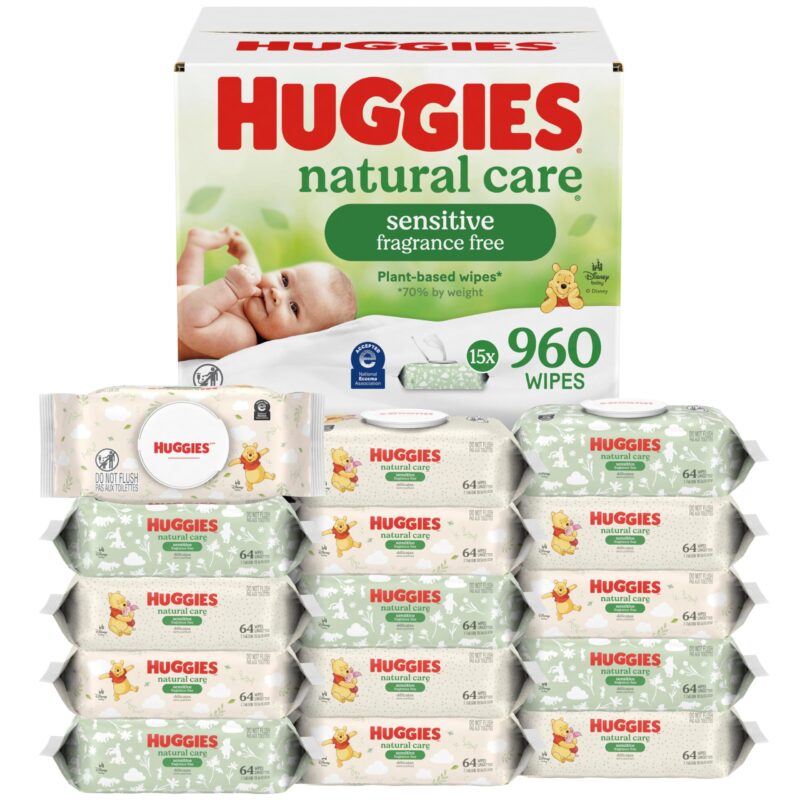 LINGETTES POUR BÉBÉ HUGGIES NATURAL CARE 72PK 16/CS