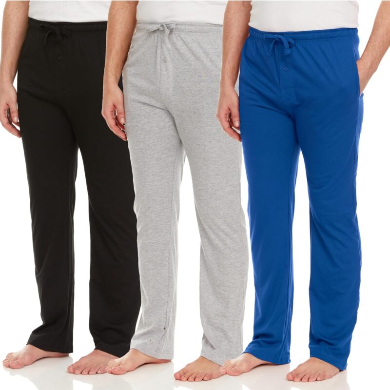 Pantalon de pyjama uni en polaire pour hommes