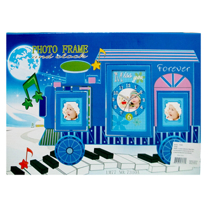 FORME DE TRAIN CLCOK AVEC 2 CADRES PHOTO