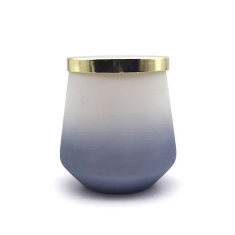 Bougie Parfumée 320g / Pot en verre ombré violet avec couvercle Or/Bougie en verre ombrée violette avec couvercle doré 9,7 cm * 10,6 cm