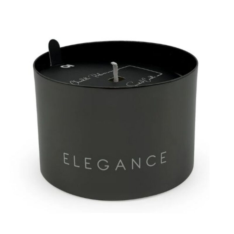 7,3*5,2cm -150g Elegance Chandelle Parfumée en pot noir en métal sans couvert / Bougie parfumée en pot noir