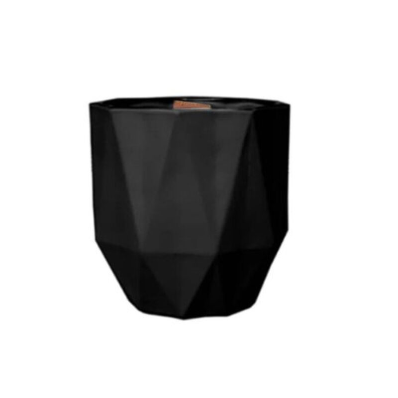 Bougie Parfumée 295g ds Pot en verre hexagonal Noir /Hexagonal Glass Candle Black 10cm* 10,5cm