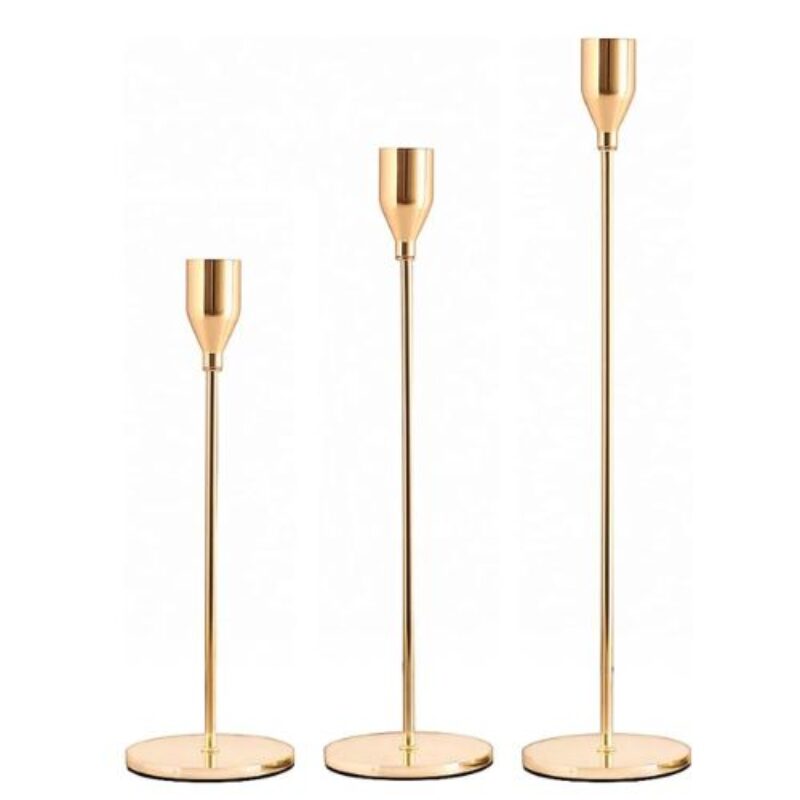 Bougeoir en or / Bougeoir En Métal Doré 8*32cm