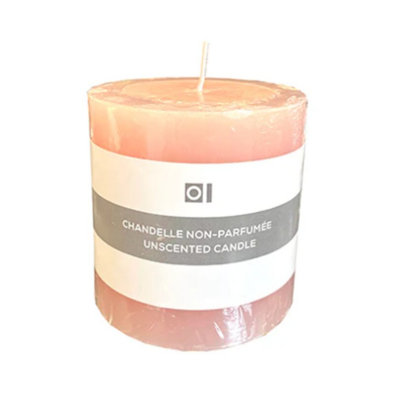 Chandelle non-parfumée rose pâle / bougie sans parfum rose pâle 10cm*10cm Min6