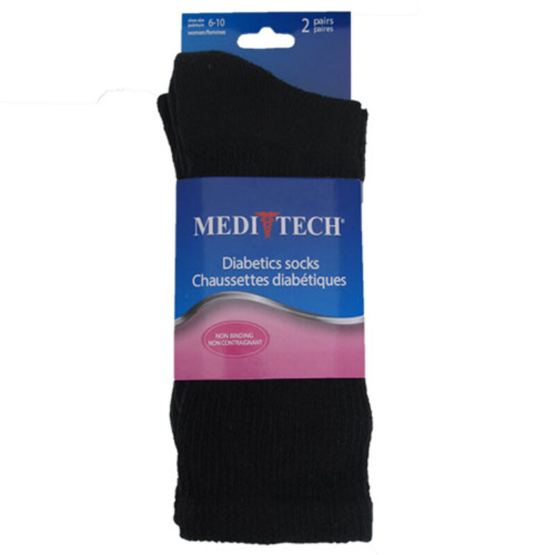 MEDTECH POUR FEMMES CHAUSSETTES NOIRES 2 PAIRES TAILLE 9-11