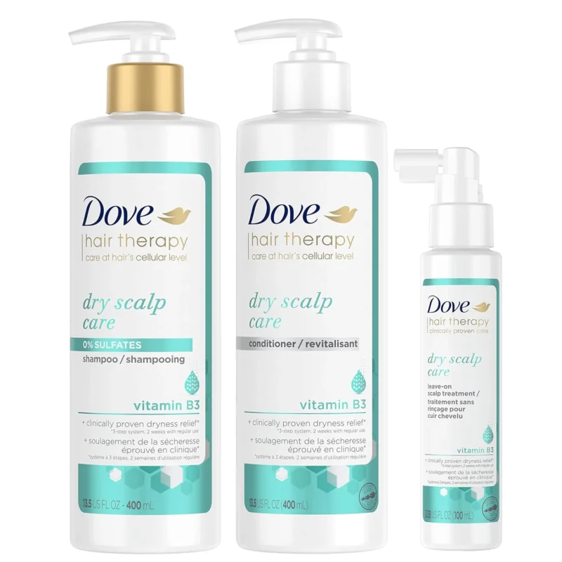 DOVE HAIR THERAPY 400 ml SOINS SECS DU CUIR CHEVELU 4 P/C