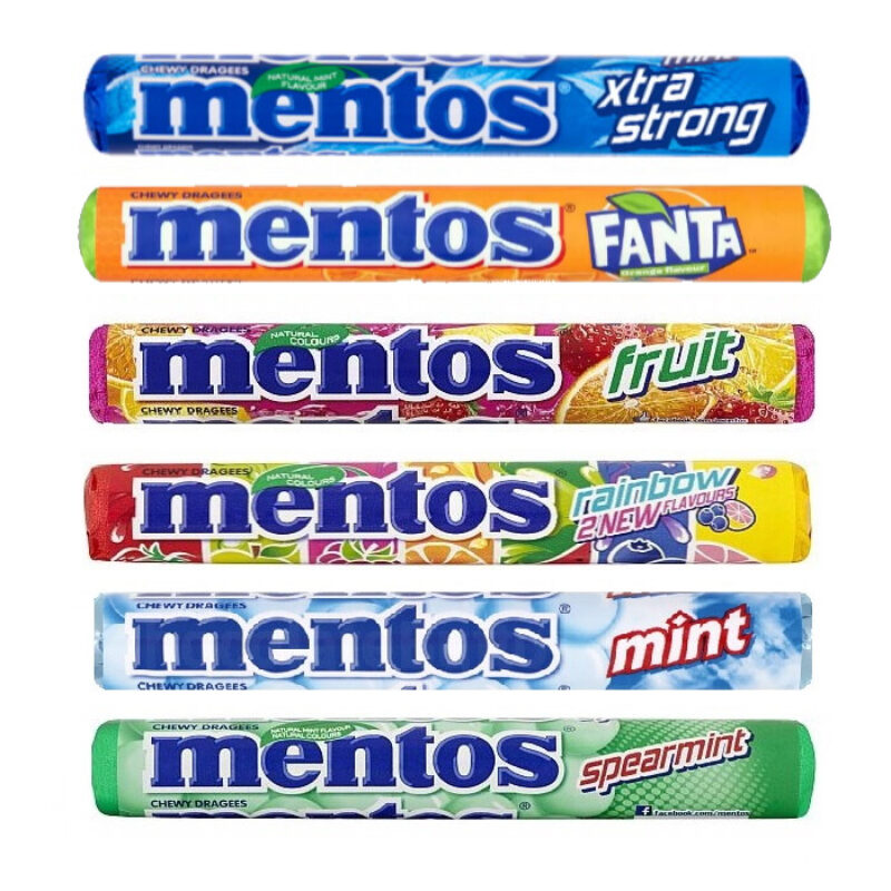 MENTOS Various Flavor – Fanta, Fruits, Mint, Rainbow 37,5G 16X20/C