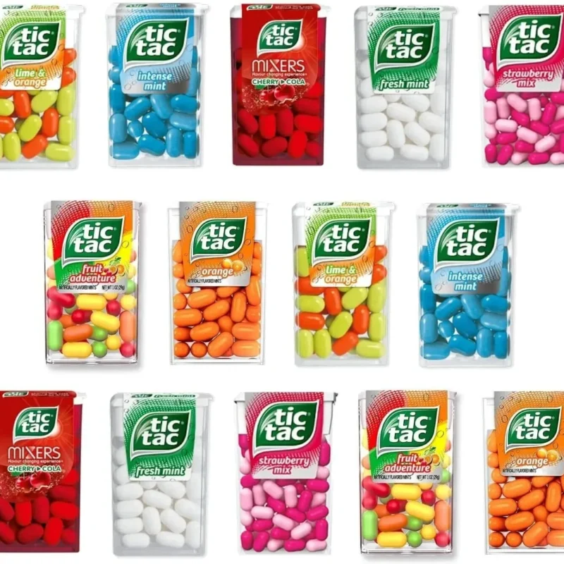TIC TAC à saveurs variées – Lime, Orange, Mint, Fruit, Cherry Cola 29G